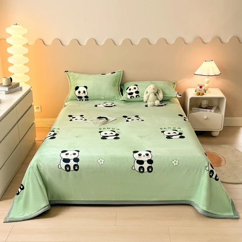 Afralia™ Cartoon Print Flannel Sofa Cover – Lightweight Plush Blanket for Adults