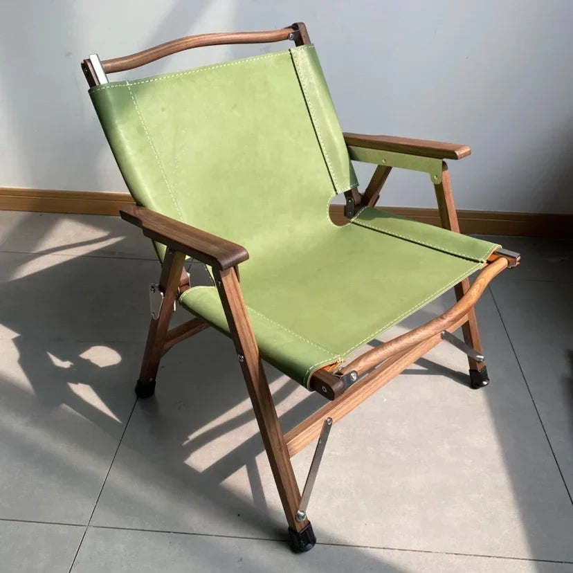 Afralia™ Portable Folding Backrest Chair with Faux Wood Armrests