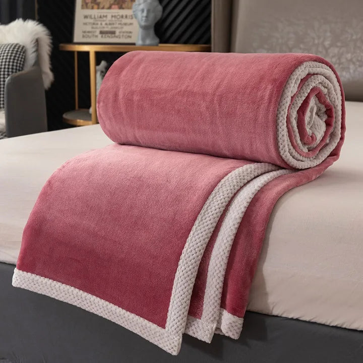 Afralia™ Nordic Double-Sided Milk Velvet Blanket Quilt, Soft All Seasons Nap Blanket