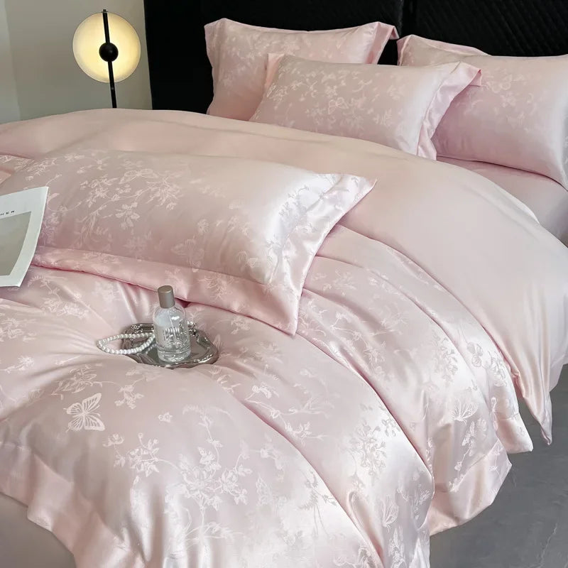 Afralia™ Ice Silk Jacquard Bedding Set - Luxury Comforter Cover, Soft & Cozy, Queen/King