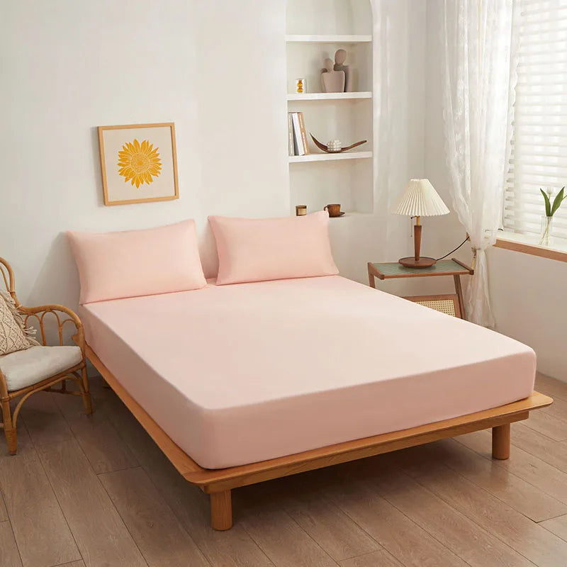Afralia™ Soft Polyester Cotton Single Fitted Sheet Mattress Cover Bed Sheet