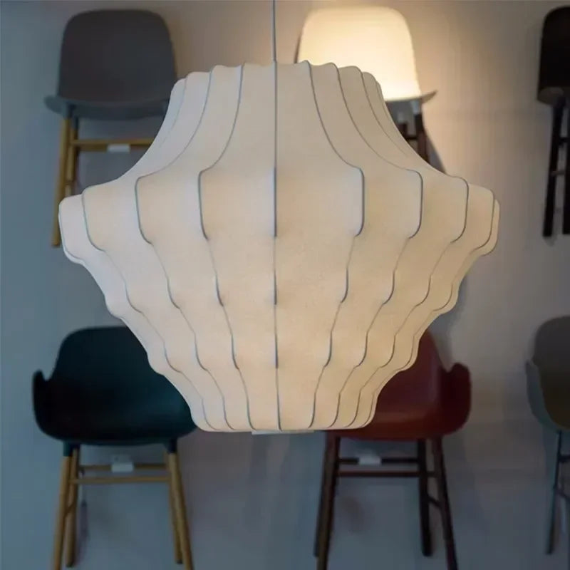Afralia™ Japanese Silk Pendant Chandelier - Modern Designer Home Lighting