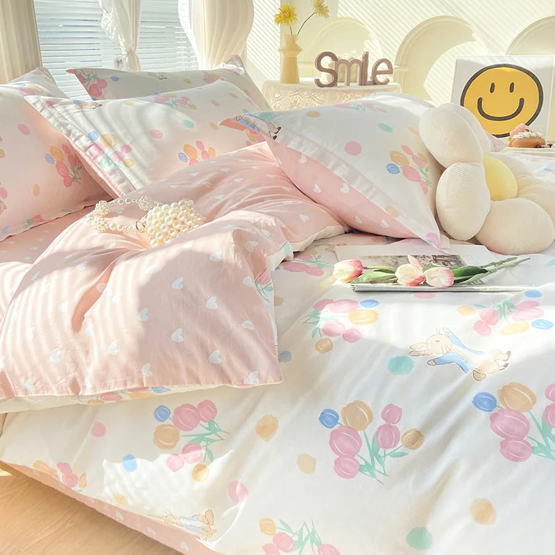 Afralia™ Cotton Printed Bedding Set for Sweet Cozy Sleep