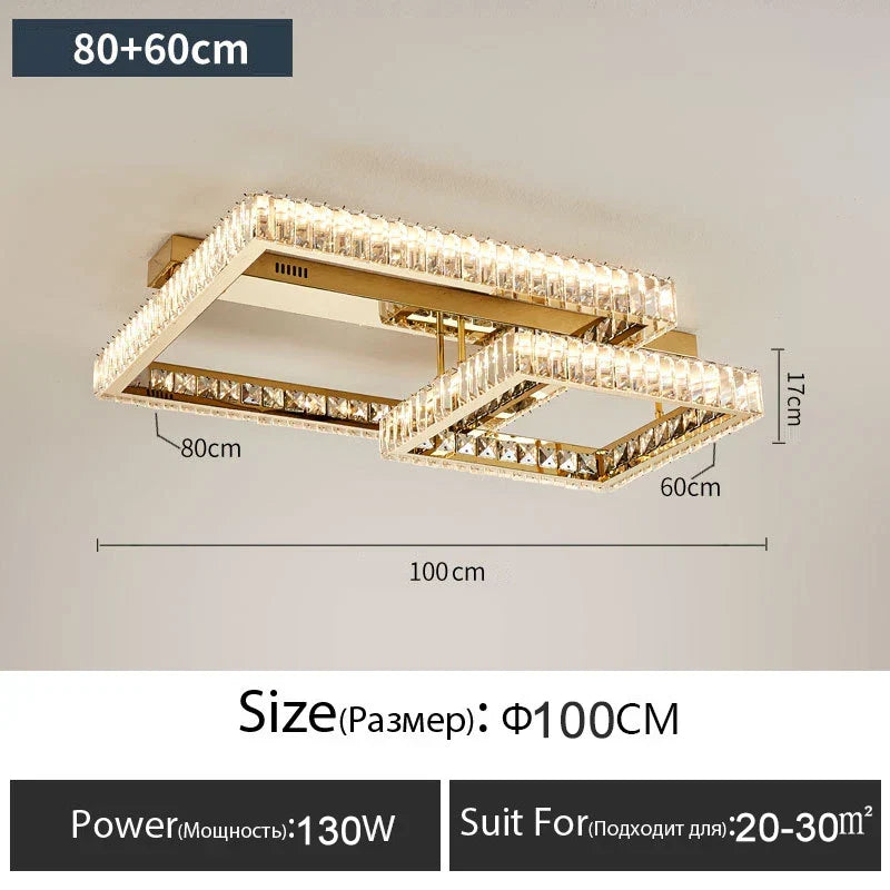Afralia™ Luxury LED Crystal Ceiling Chandelier for Modern Living Room Lighting