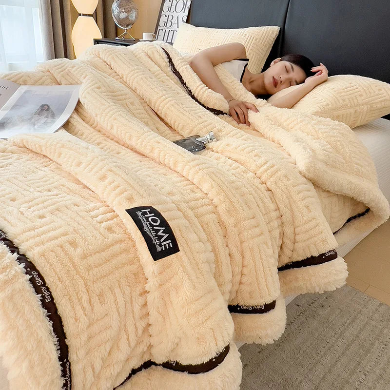 Afralia™ Double-Layer Luxury Coral Fleece Winter Blanket