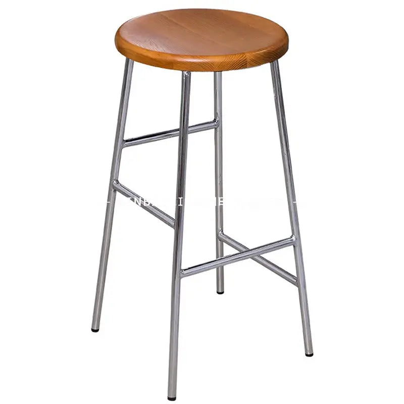 Afralia™ Round Iron Footstool: Casual Dining Bar Chair, Simple Household Chair