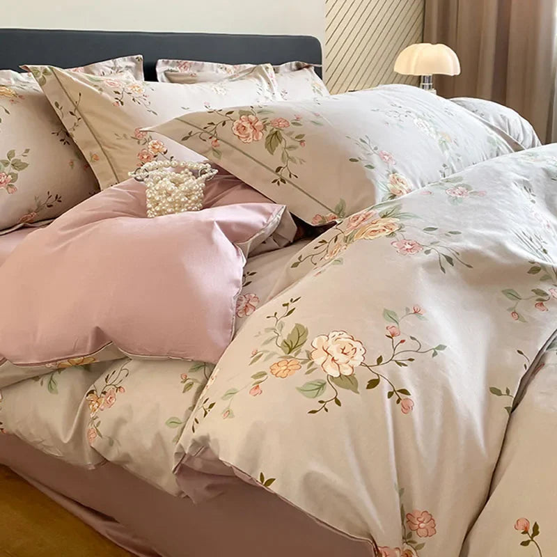 Afralia™ Pastoral Printed Cotton Bedding Sets for Comfortable Sleep