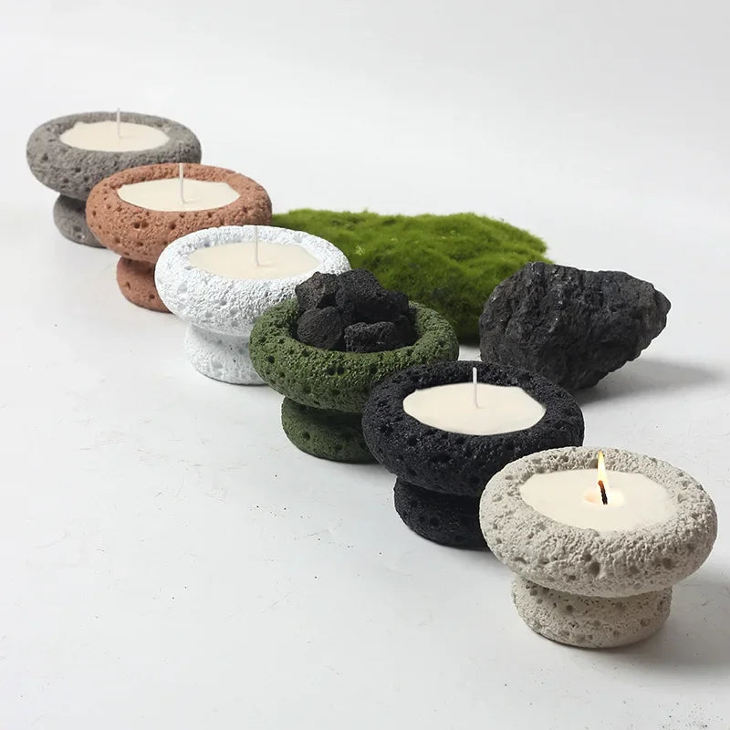 Afralia™ Silicone Concrete Candle Cup Mold Aromatherapy Tray Plaster Support Mold