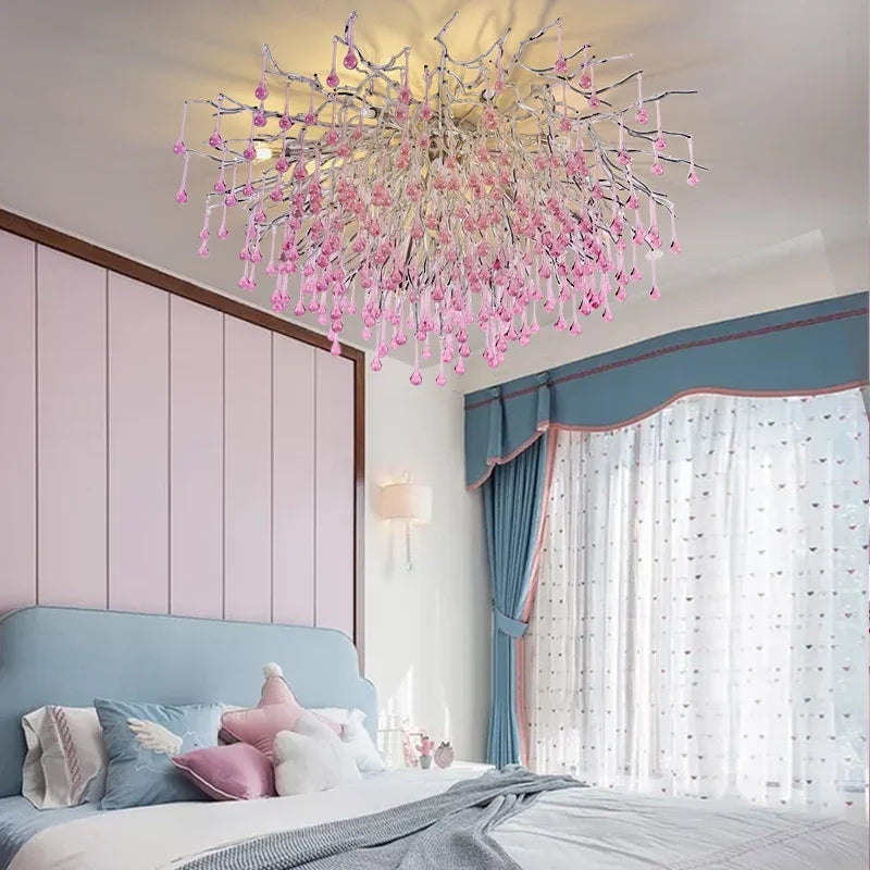 Afralia™ Chrome Crystal Chandelier for Bedroom and Living Room
