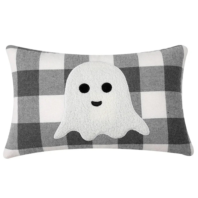 Afralia™ Halloween Ghost Embroidery Pillow for Cozy Living Room Sofa Rest