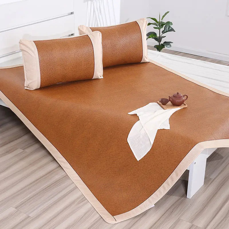 Afralia™ Cooling Rattan Mat & Pillowcase Set - Dual-Sided Thicker Bed Pad for Summer