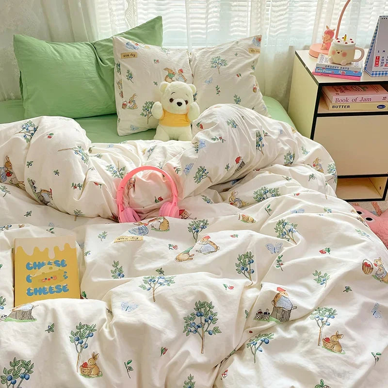 Afralia™ Patterned Fitted Sheet Comforter Set - Soft Bedding for Adults & Children