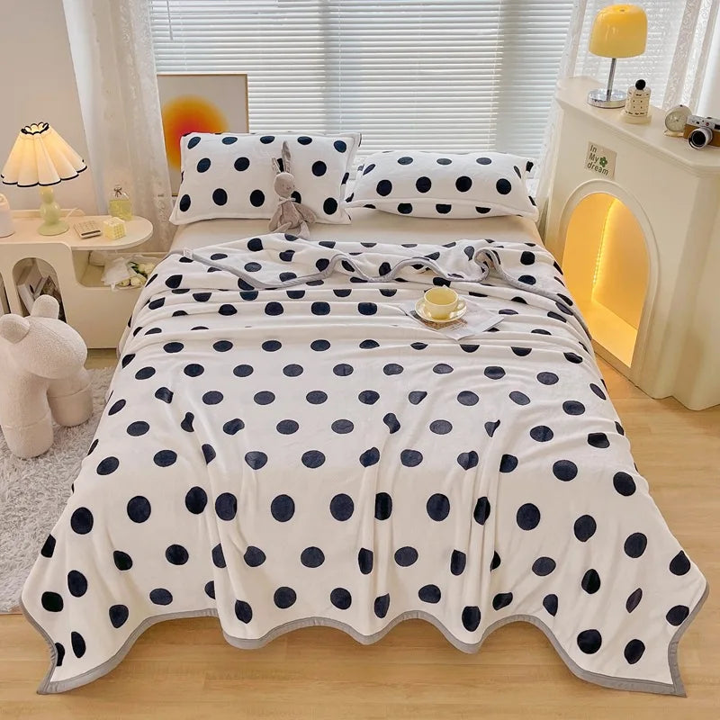 Afralia™ Cartoon Print Flannel Sofa Cover – Lightweight Plush Blanket for Adults