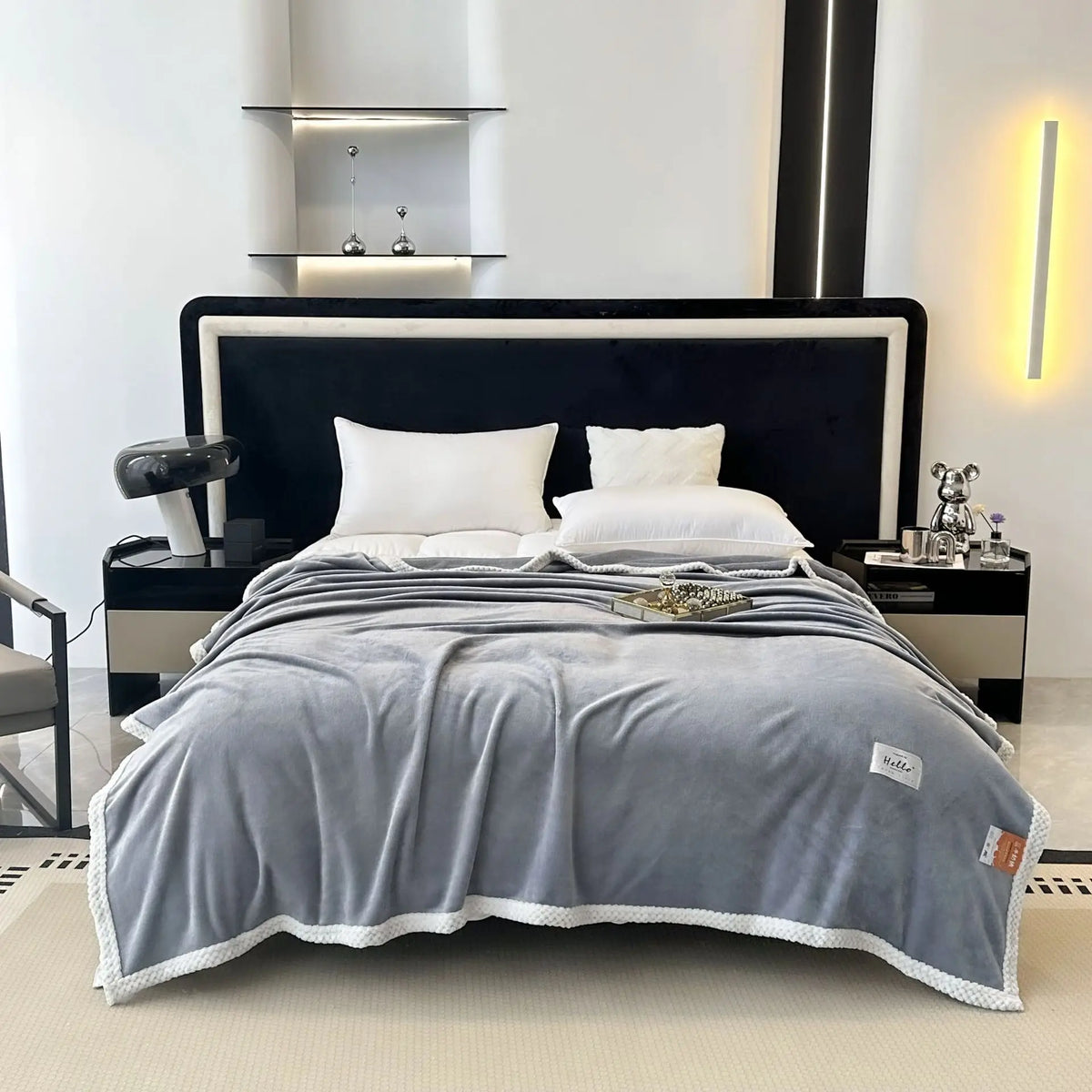 Afralia™ Cozy Flannel Nap Blanket - Solid Color Warmth