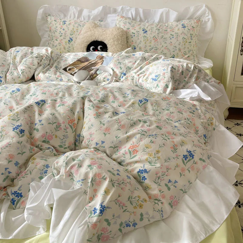 French Lace Printed Bedding Set by Afralia™ - Cozy Skin-Friendly Comfort for Adults and Kids
