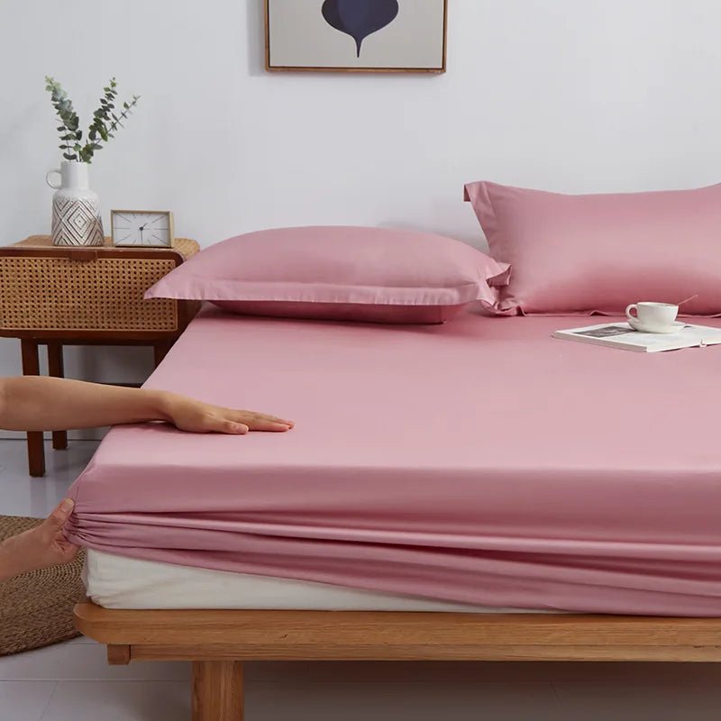 Afralia™ Pure Cotton Fitted Sheet: Comfortable Solid Color Mattress Cover