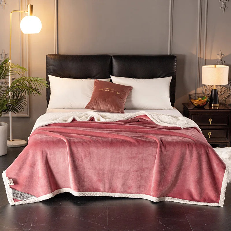Afralia™ Double-Layer Velvet Sofa Blanket: Luxuriously Warm & Skin-Friendly