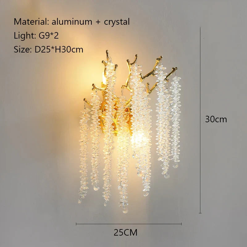 Afralia™ Luxury Crystal Ceiling Chandelier LED Pendant Lamp for Living Dining Bedroom