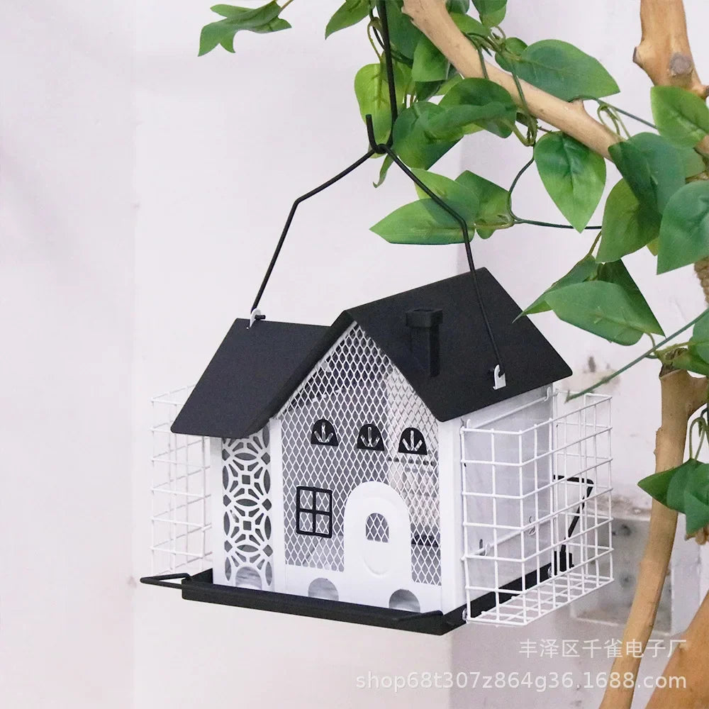 Afralia™ Hanging Metal Bird Feeder House for Hummingbird & Wild Birds
