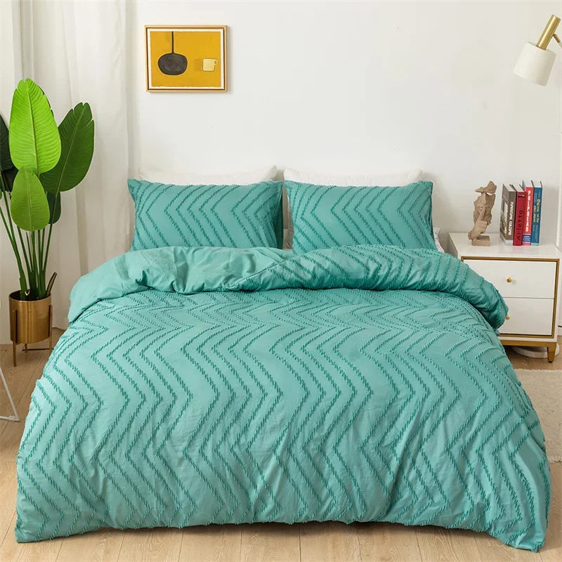 Afralia™ Wave Stripes Grey Bedding Set Full Queen King Twin Duvet Cover Pillow Cases