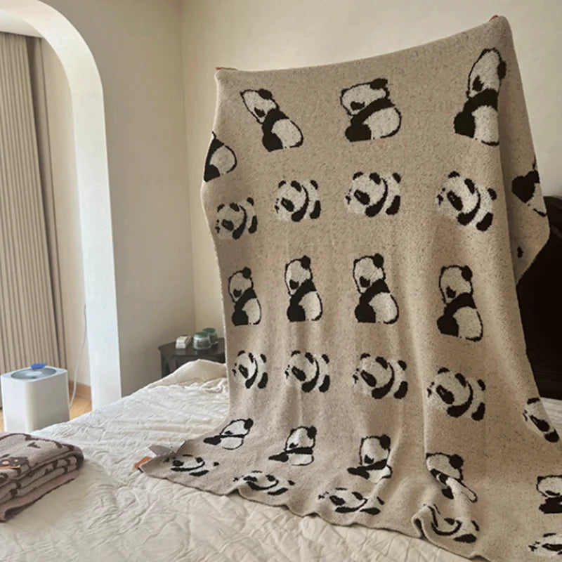 Afralia™ Cute Cartoon Half Flannel Blanket