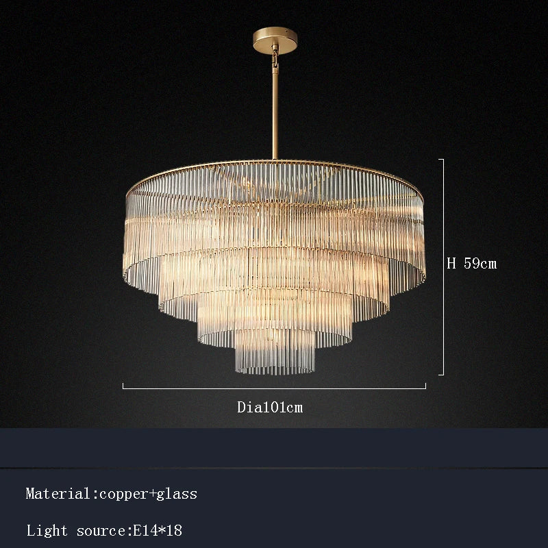Afralia™ Nordic Luxury Brass Chandelier with Glass Shade