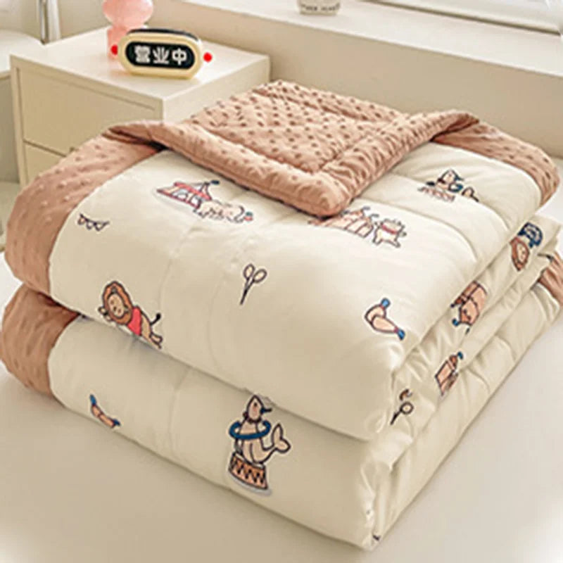Afralia™ Cartoon Pattern Summer Comforter: Skin-Friendly Breathable Quilt for Kids & Adults