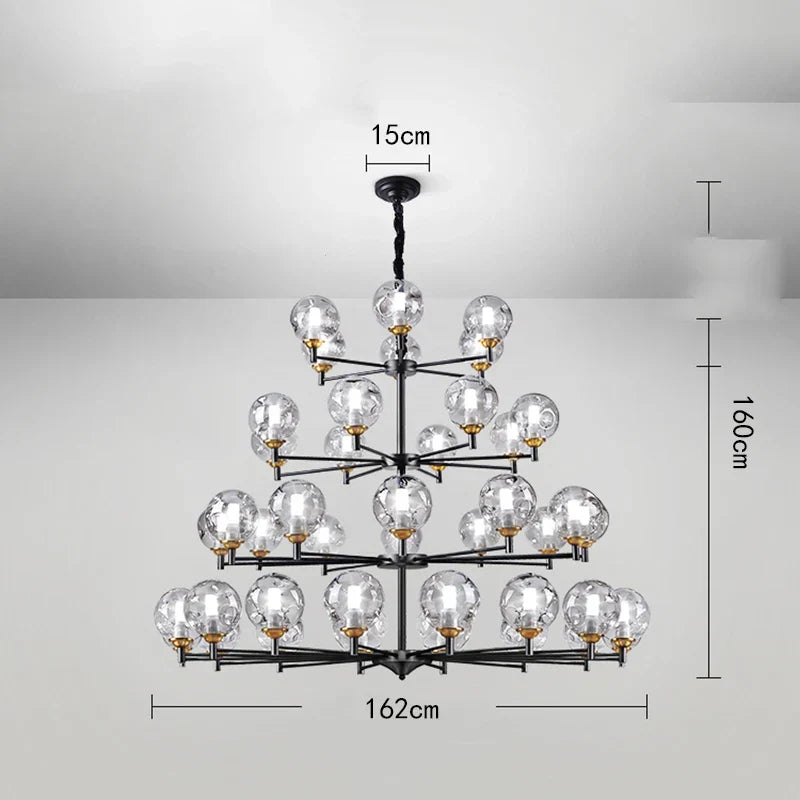 Afralia™ Nordic Glass Ball LED Chandelier for Ceiling Lighting in Living Room and Bedroom