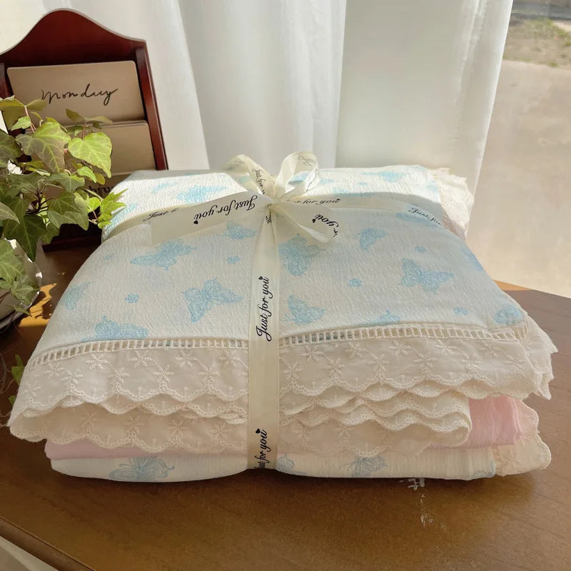 Afralia™ Lace Romantic Comforter Set - Full Twin Double Size Bed Linens