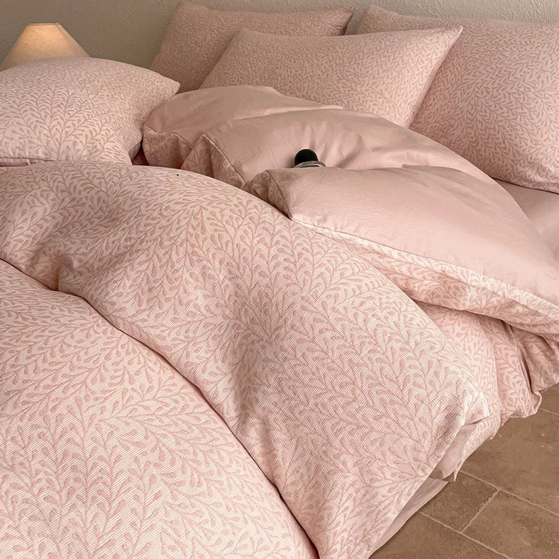 Afralia™ Luxury Jacquard 3-Layer Cotton Bedding Set - Soft & Skin-Friendly