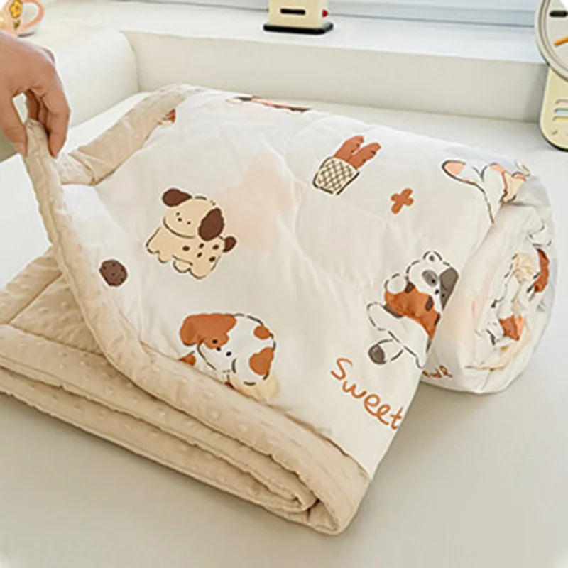 Afralia™ Cartoon Pattern Summer Comforter: Skin-Friendly Breathable Quilt for Kids & Adults