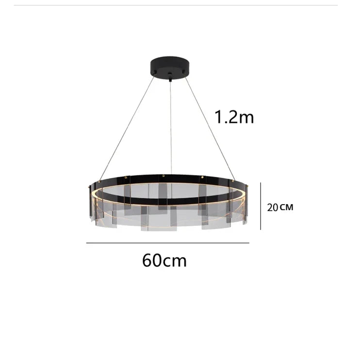 Afralia™ Stratos Glass LED Chandelier Rings Chandelier Luxury Minimalist Light Dining Hall Bedroom
