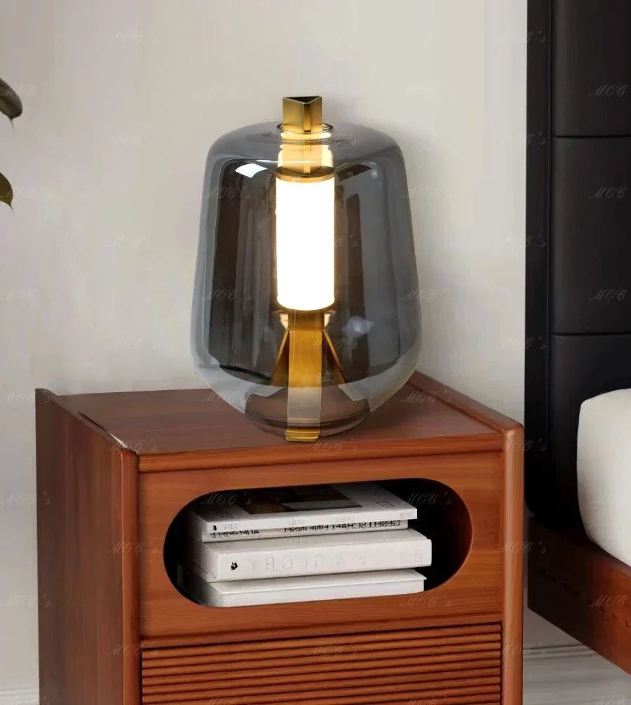 Afralia™ Nordic Glass Table Lamp Modern Luisa Desk Lamp LED Reading Lighting