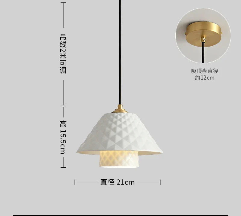 Afralia™ Copper Ceramic Pendant Lights for Home Decoration