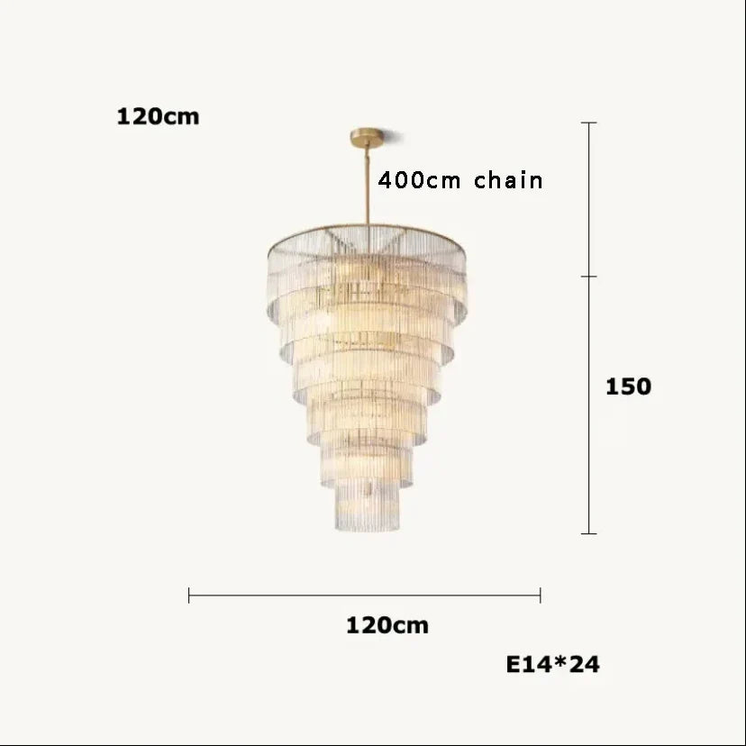 Afralia™ Nordic Luxury Brass Chandelier with Glass Shade