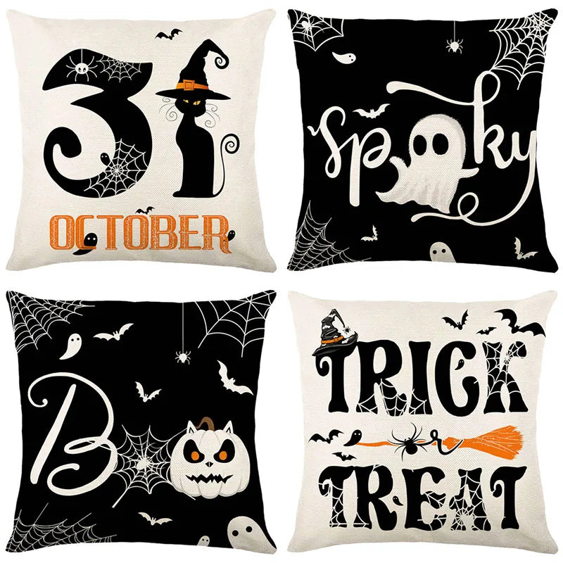 Halloween Pumpkin Witch Pillow Case Set for Home Sofa Decoration by Afralia™