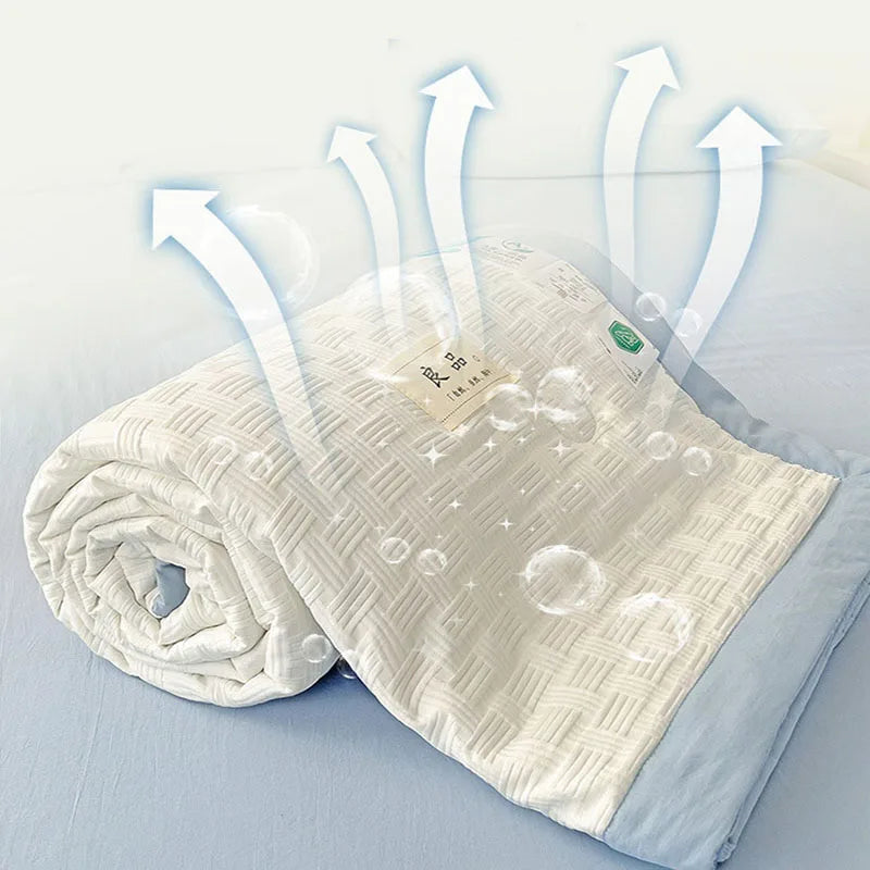 Afralia™ Jacquard Summer Cool Blanket: Light & Breathable Comforter for Double & Single Beds