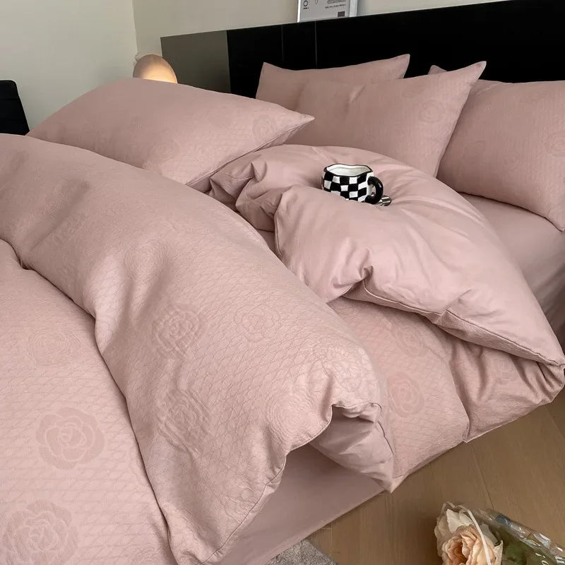 Afralia™ Luxury Jacquard 3-Layer Cotton Bedding Set - Soft & Skin-Friendly