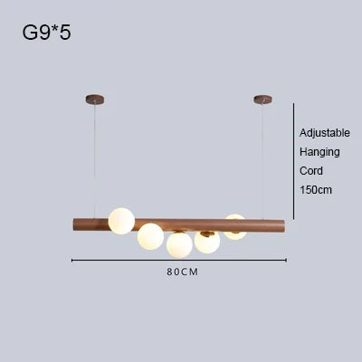 Afralia™ Nordic Wood G9 LED Chandeliers for Home Dining Decor