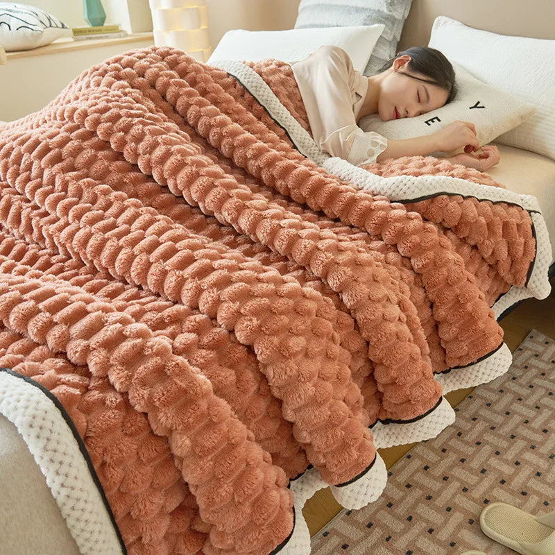 Afralia™ Warm Coral Fleece Blanket | Soft Comfort | Cozy Thicken | Autumn Winter Blanket