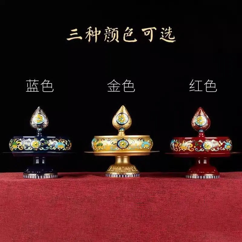 Afralia™ Cloisonné Manda Pan Eight Auspicious Tea Pan