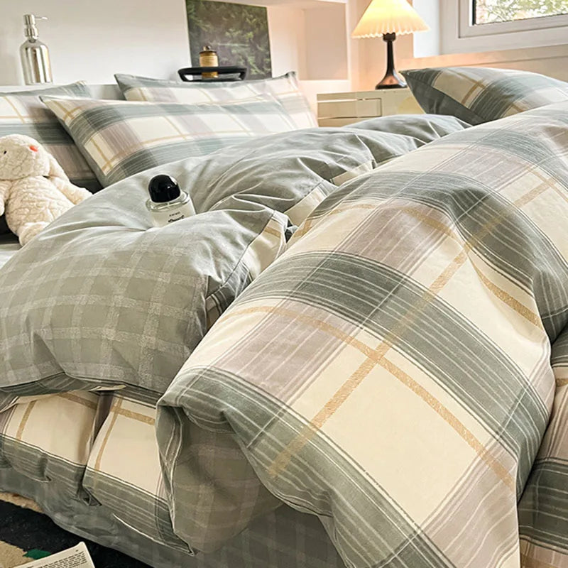 Afralia™ Geometric Pattern Cotton Bedding Set: Soft, Durable Quilt Kit for Adults