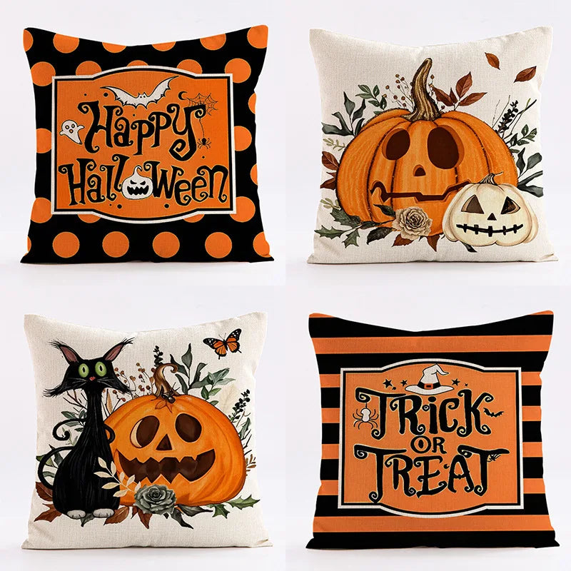 Halloween Pumpkin Witch Pillow Case Set for Home Sofa Decoration by Afralia™