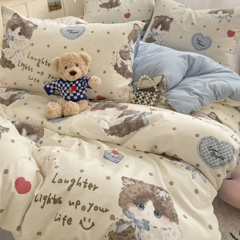 Afralia™ Patterned Fitted Sheet Comforter Set - Soft Bedding for Adults & Children