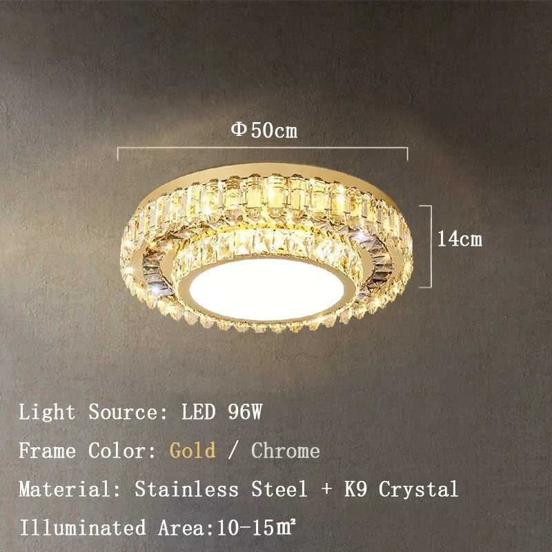 Afralia™ Crystal LED Ceiling Light: Modern European Design for Bedroom and Living Room Decor