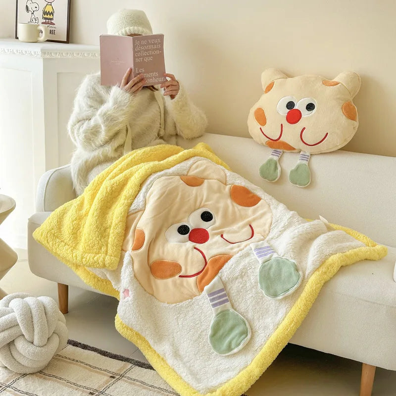 Afralia™ Cartoon Lamb Wool Blanket: Soft & Warm Sofa Cover for Autumn/Winter