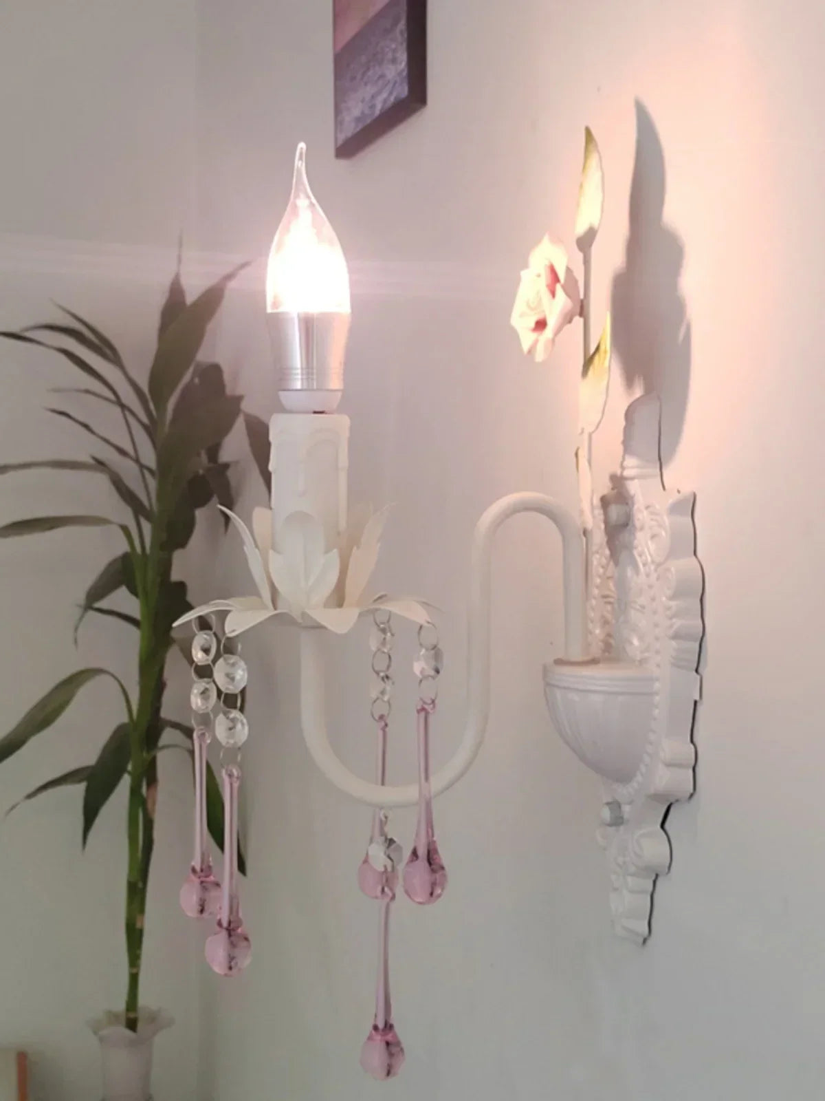 Afralia™ Rose Bloom Bedroom Wall Sconce