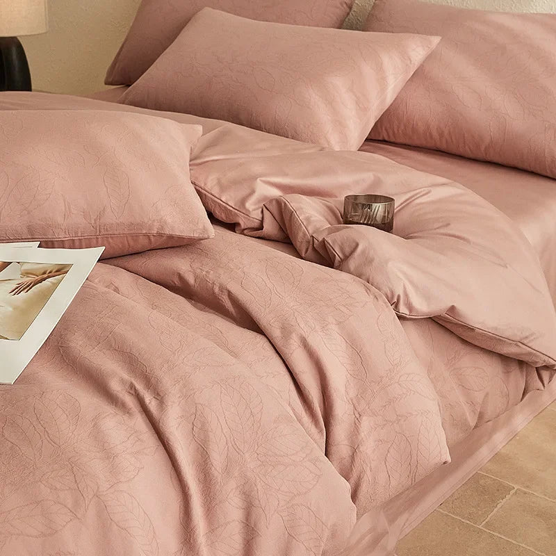 Afralia™ Luxury Jacquard 3-Layer Cotton Bedding Set - Soft & Skin-Friendly