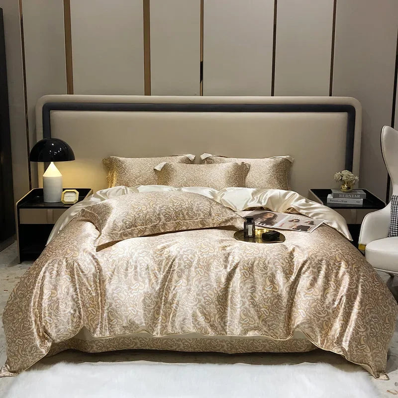 Afralia™ Mulberry Silk Bedding Sets - Summer Print Comforter Set for Adults