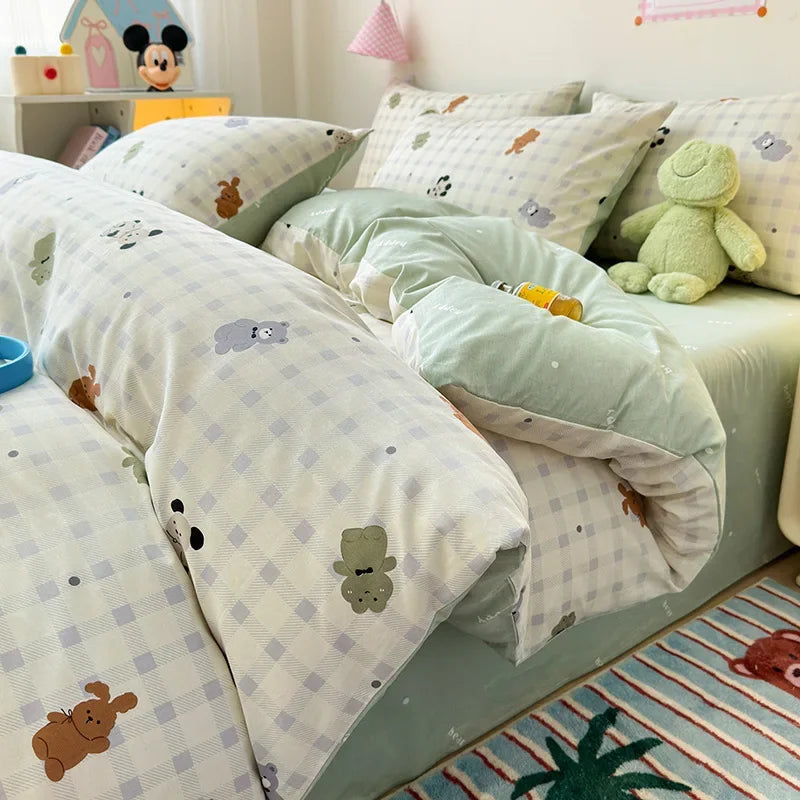 Afralia™ Spring Cotton Printed Duvet Set: Soft, Breathable, Cute Design, Various Sizes